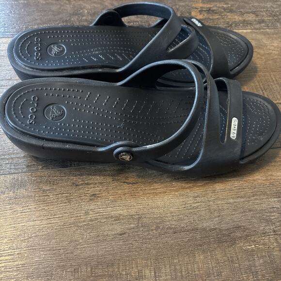 Women’s Croc Sandals Patricia Wedge 9 Black - Picture 2 of 5